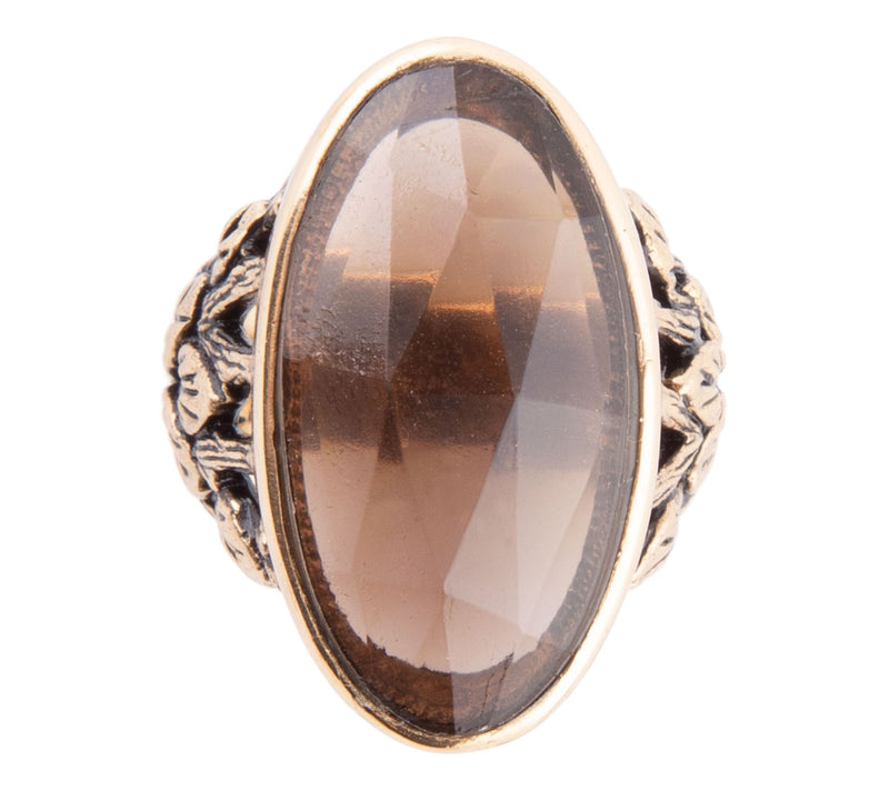 Barse Artisan Crafted Bronze Enchanted Smoky Quartz Ring — View 2