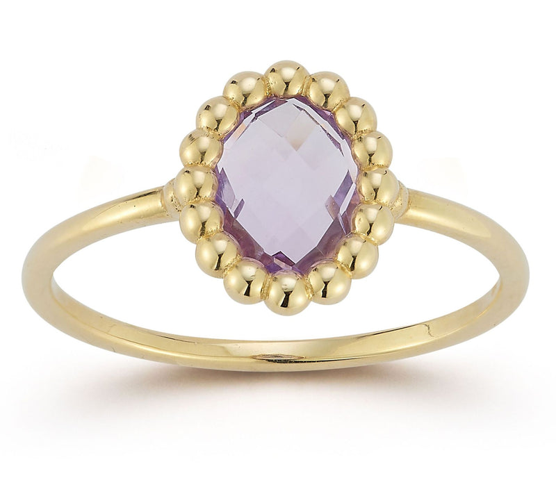 Luminosa Gold Gemstone Bubble Frame Ring, 14K — View 8