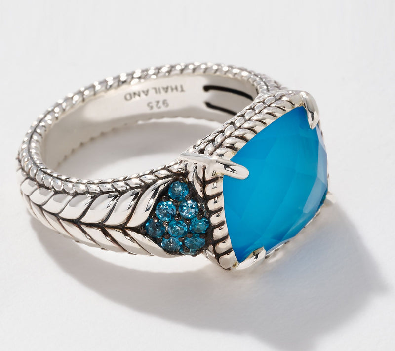 JAI Sterling Silver Gemstone Doublet Ring — View 2
