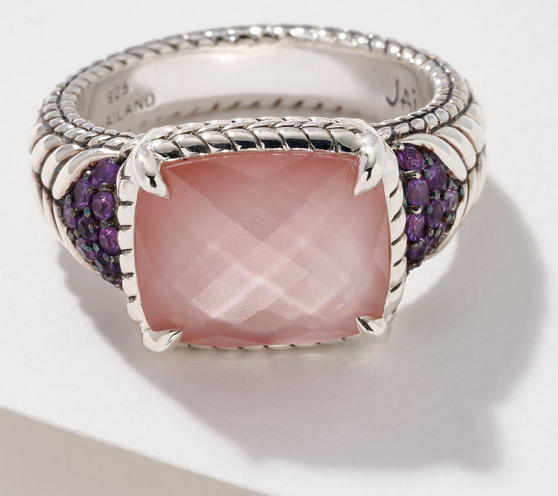 JAI Sterling Silver Gemstone Doublet Ring — View 13