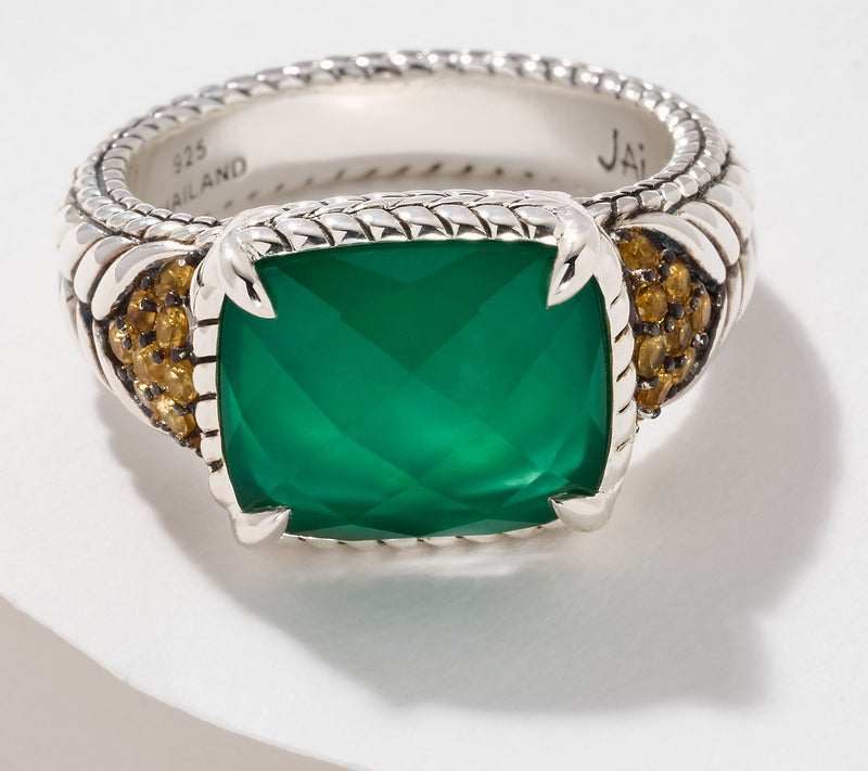 JAI Sterling Silver Gemstone Doublet Ring — View 14