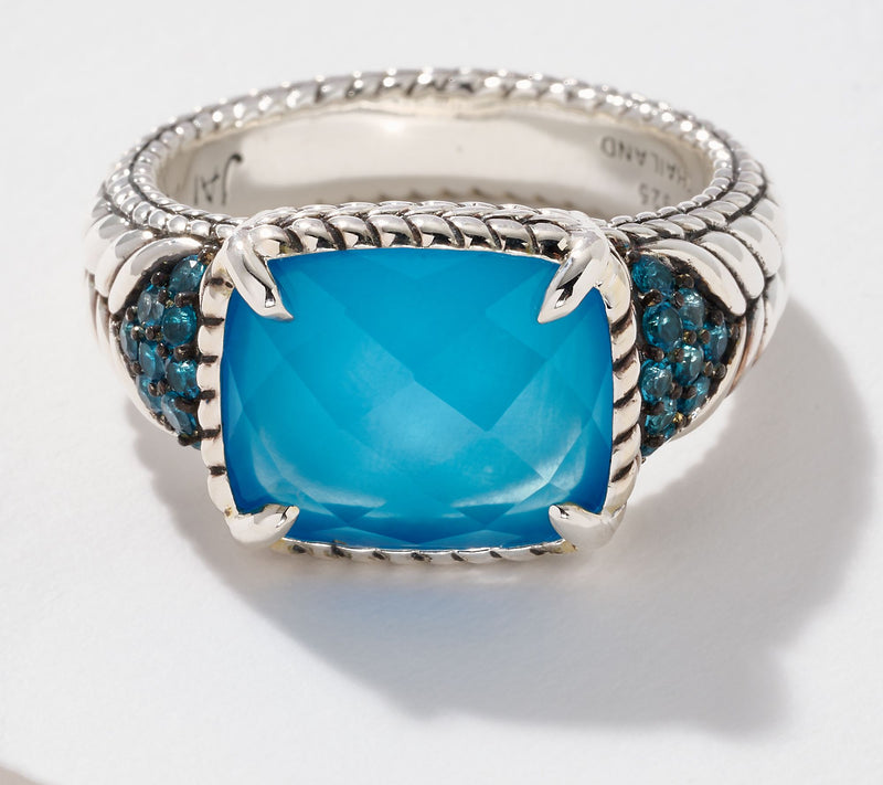 JAI Sterling Silver Gemstone Doublet Ring — View 16