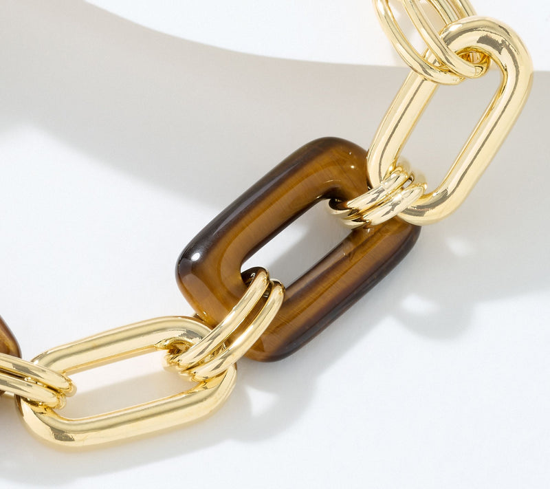 David Markstein Bronze Elongated Oval Gemstone Bracelet — View 14