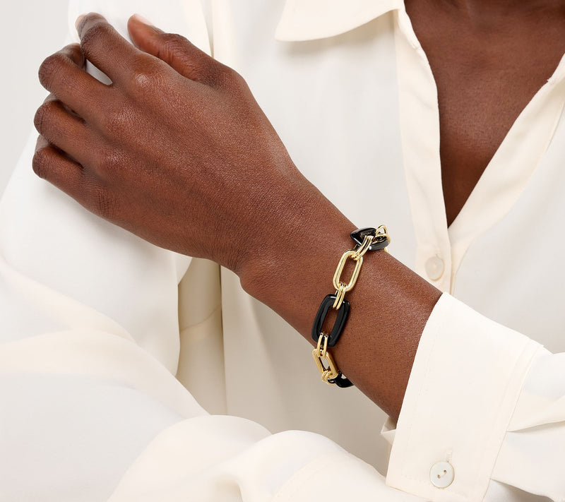 David Markstein Bronze Elongated Oval Gemstone Bracelet — View 16