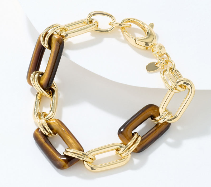 David Markstein Bronze Elongated Oval Gemstone Bracelet — View 8