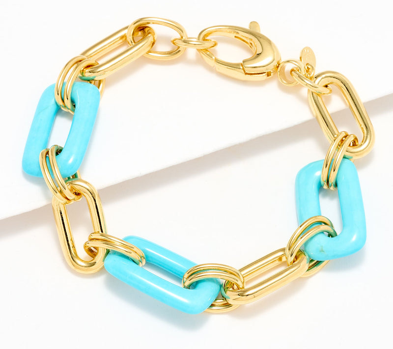 David Markstein Bronze Elongated Oval Gemstone Bracelet — View 9