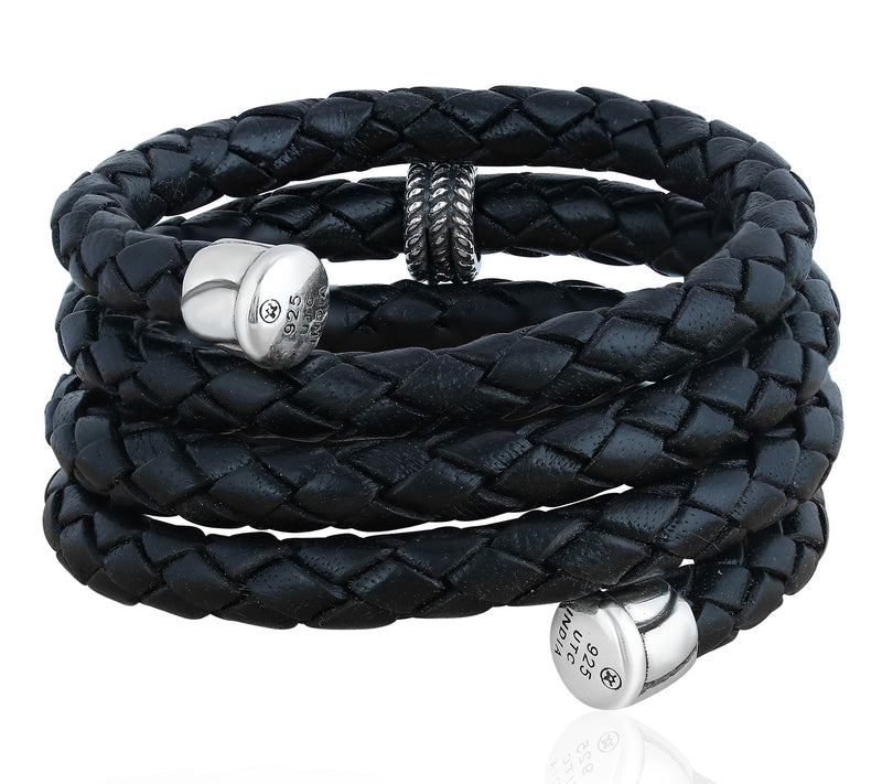 American West Sterling Gemstone Concha Leatherracelet — View 4