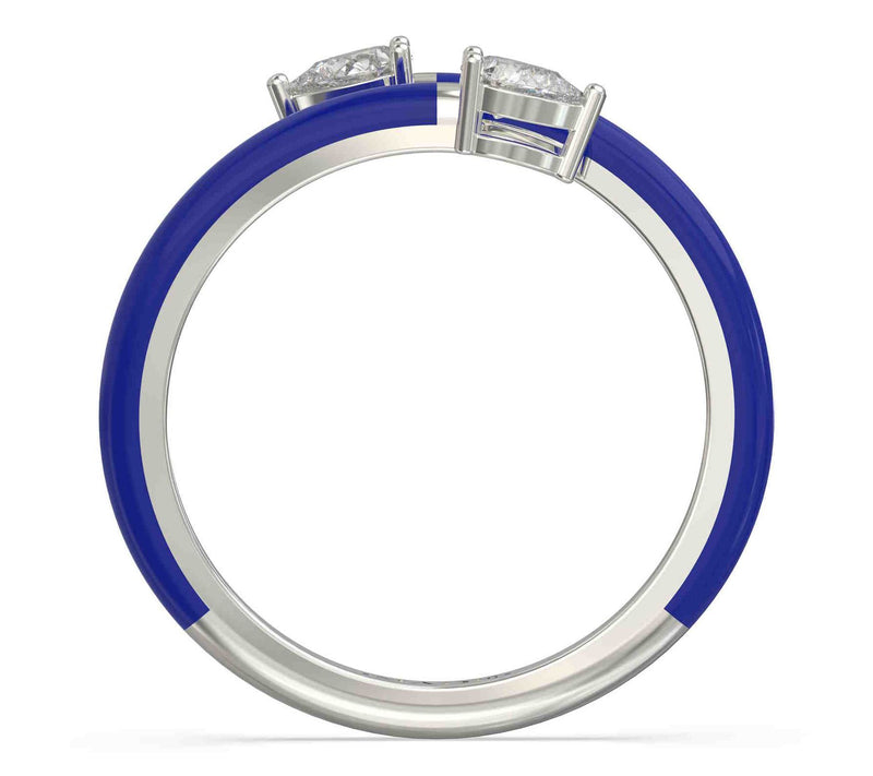 Vida Lab Diamonds Created Royal Blue Bypass Ring, Sterling — View 6