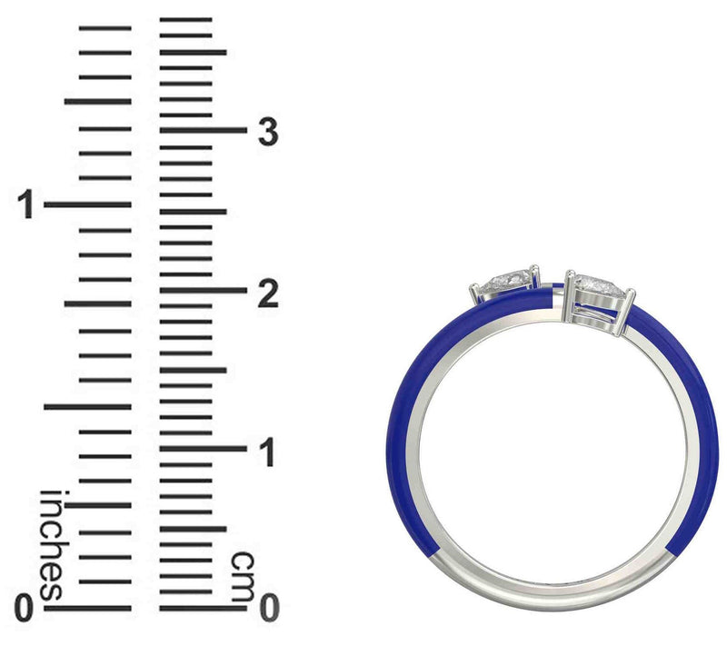 Vida Lab Diamonds Created Royal Blue Bypass Ring, Sterling — View 8