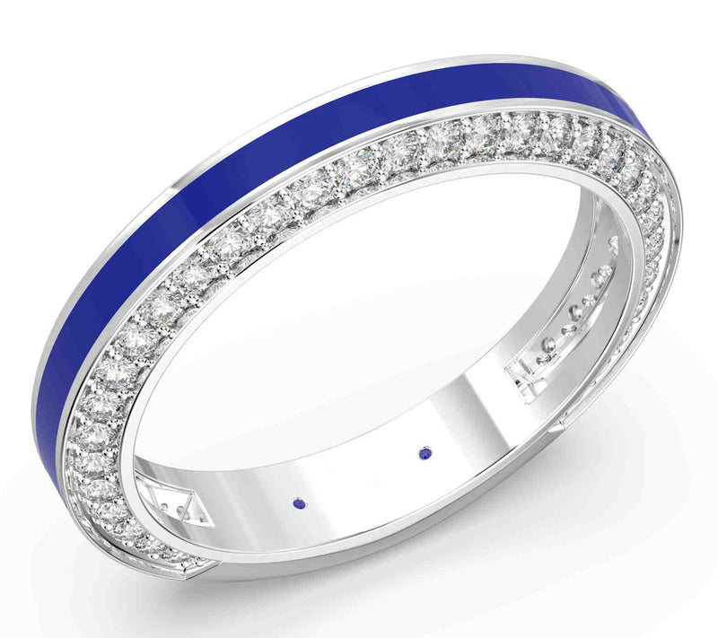 Vida Lab Diamonds Created Royal Blue Band Ring,Sterling — Main view