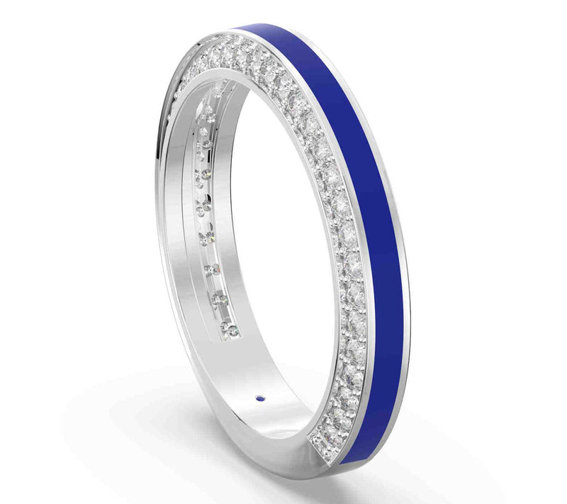 Vida Lab Diamonds Created Royal Blue Band Ring,Sterling — View 5