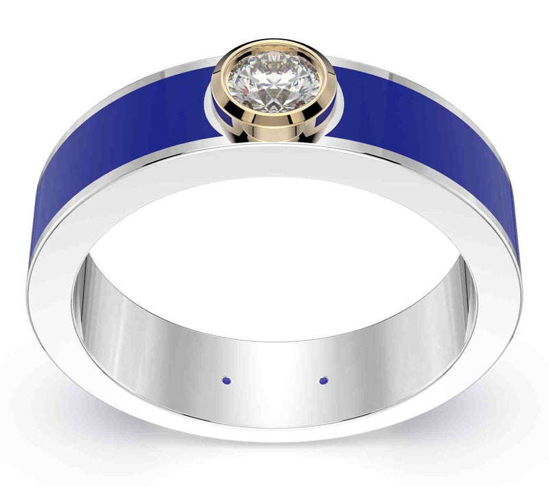 Vida Lab Diamonds Created Chic Royal Blue BandRing, Sterling — View 4