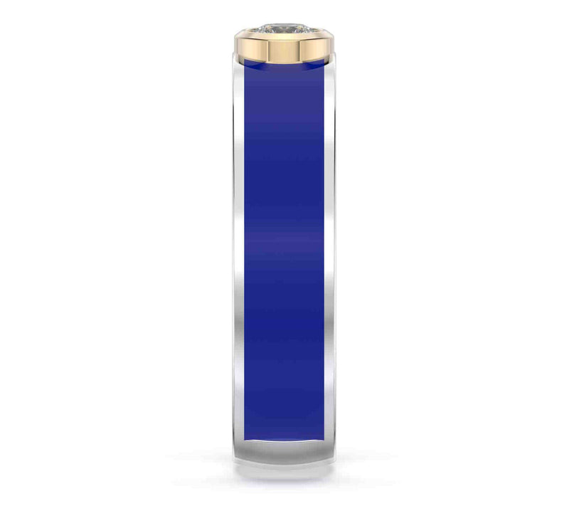 Vida Lab Diamonds Created Chic Royal Blue BandRing, Sterling — View 7