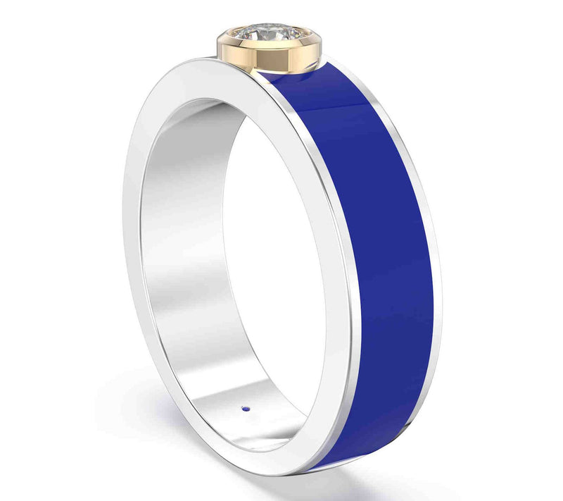 Vida Lab Diamonds Created Chic Royal Blue BandRing, Sterling — View 5