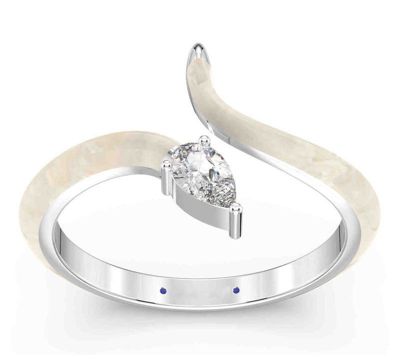 Vida Lab Diamonds Ceramic Chic Gold SerpentineRing, Sterling — View 4