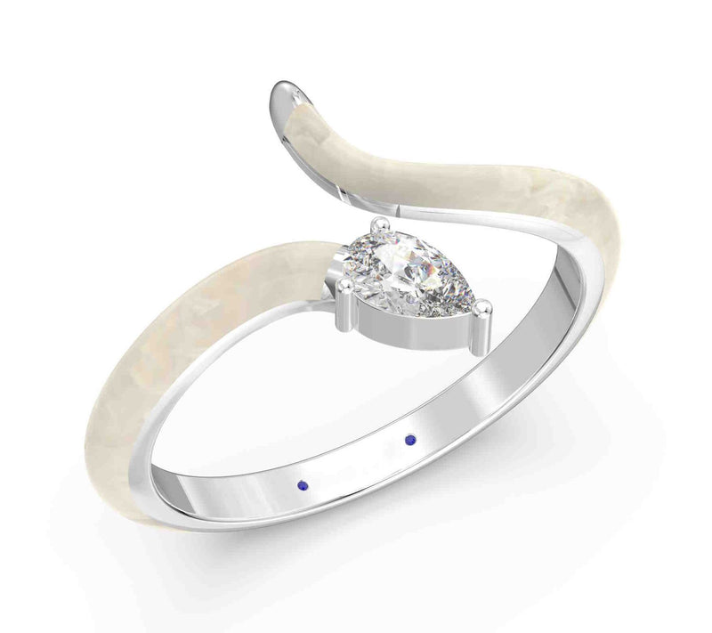 Vida Lab Diamonds Ceramic Chic Gold SerpentineRing, Sterling — View 3