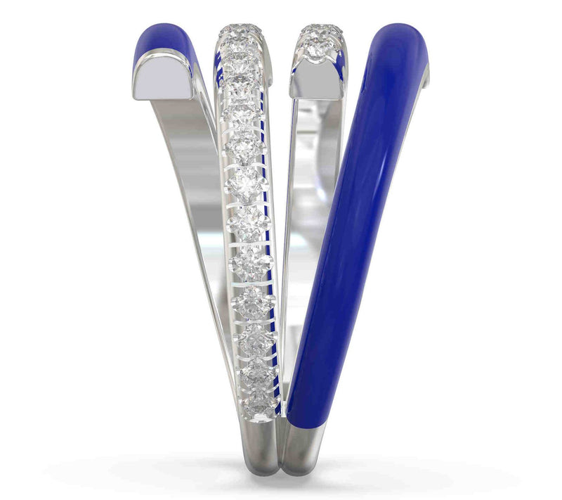 Vida Lab Diamonds Ceramic Chic Royal Blue WrapRing, Sterling — View 6