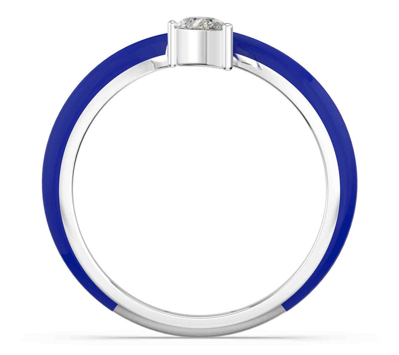 Vida Lab Diamonds Ceramic Chic Blue SerpentineRing, Sterling — View 6