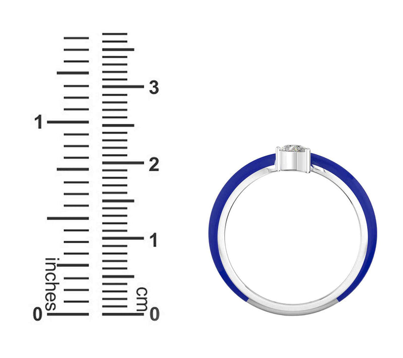 Vida Lab Diamonds Ceramic Chic Blue SerpentineRing, Sterling — View 8