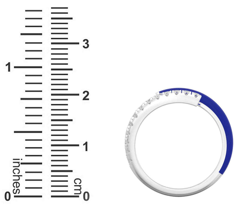 Vida Lab Diamonds Ceramic Chic Blue Open BypassRing, Sterling — View 7