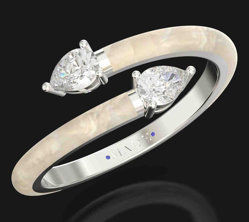 Vida Lab Diamonds Lab Grown Snake Ring, Sterling — View 5