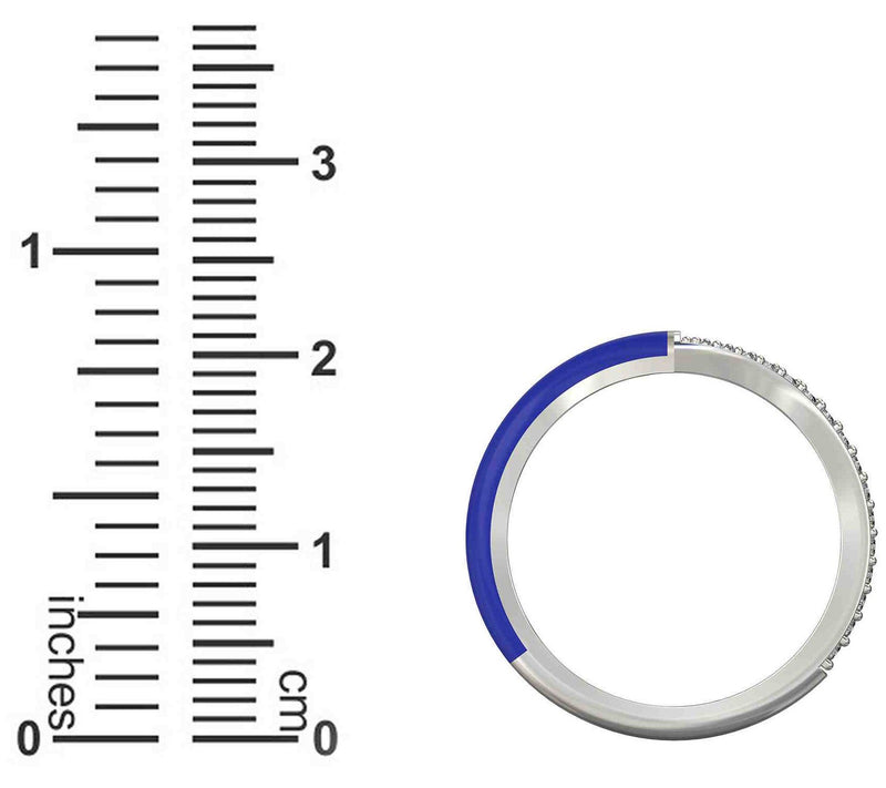 Vida Lab Diamonds Ceramic Chic Royal Blue "V" Ring, Sterling — View 6