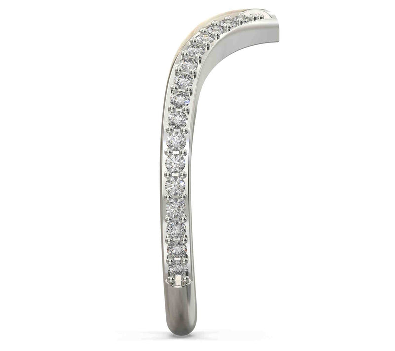 Vida Lab Diamonds Ceramic Chic Golden "V" Ring,Sterling — View 4