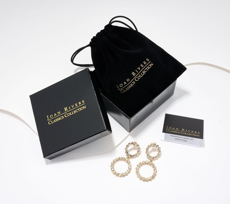 Joan Rivers Red Carpet Double Crystal Drop Earring — View 3