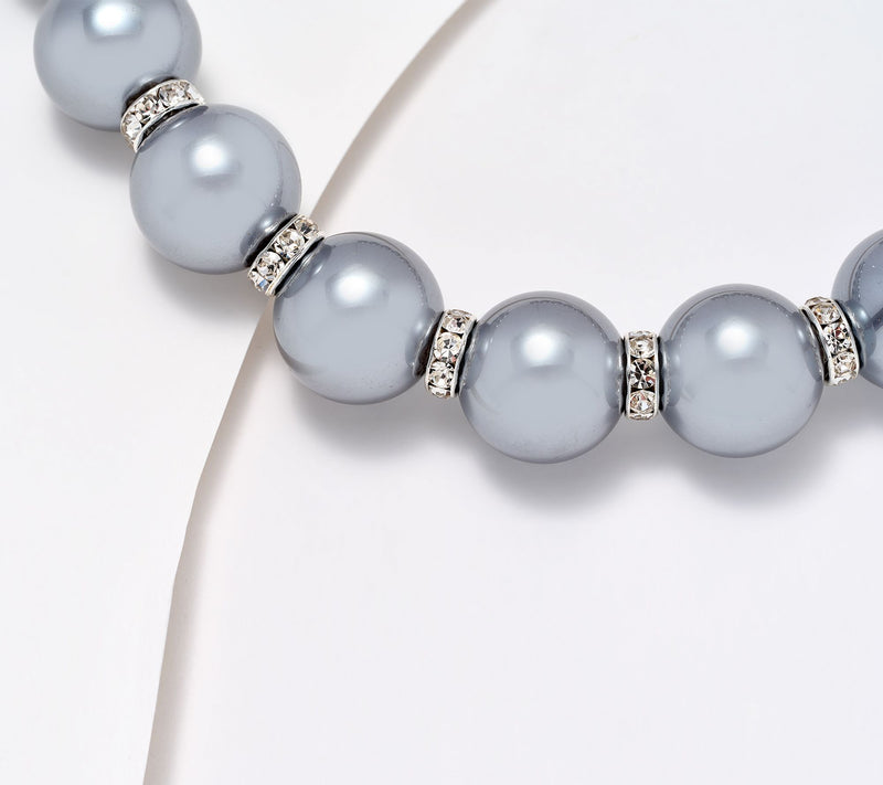 Joan Rivers Red Carpet Faux Pearl Necklace with Pave Spacers — View 2
