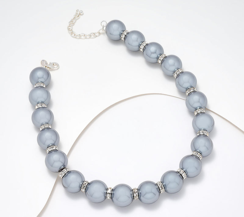 Joan Rivers Red Carpet Faux Pearl Necklace with Pave Spacers — Main view