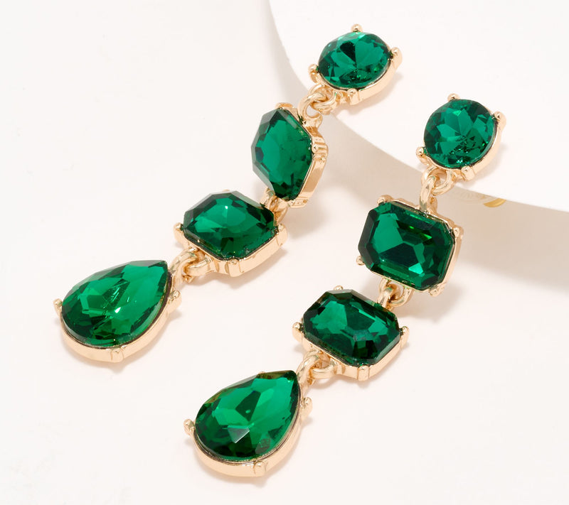 Joan Rivers Mixed Shape Crystal Drop Earring — View 8