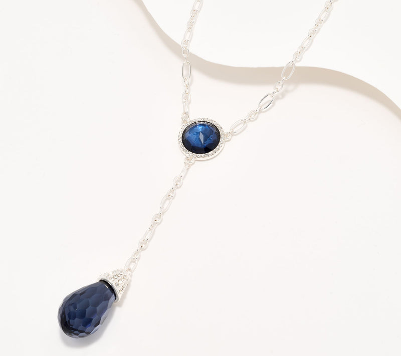Joan Rivers Lariet Necklace with Faceted Teardrop — View 7