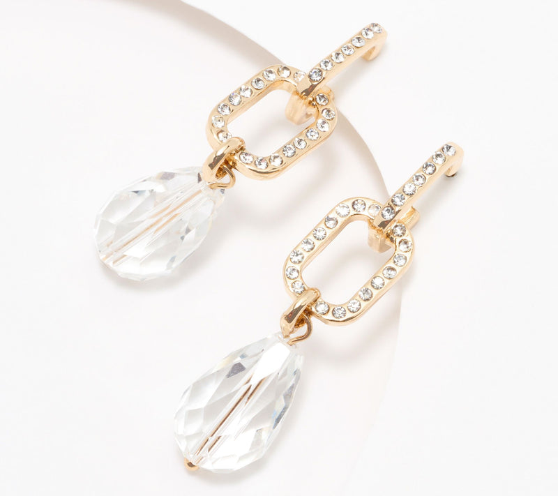 Joan Rivers Elegant Paperclip Link Earring with Crystal Drop — Main view