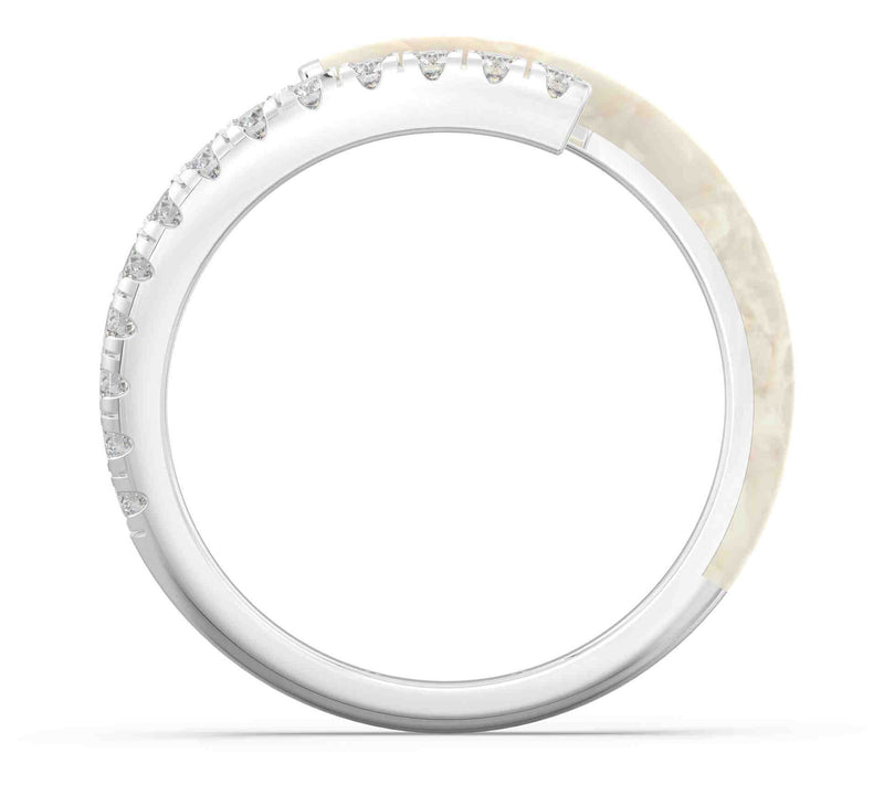 Vida Lab Diamonds Ceramic Chic Gold Open BypassRing, Sterling — View 4
