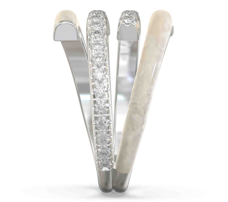 Vida Lab Diamonds Ceramic Chic Gold Double WrapRing, Sterling — View 3