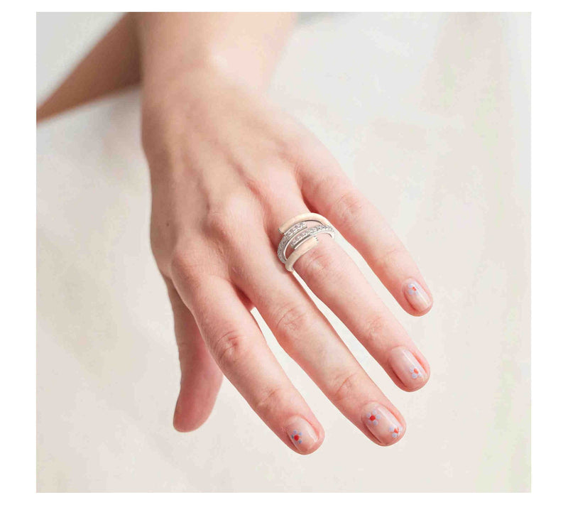 Vida Lab Diamonds Ceramic Chic Gold Double WrapRing, Sterling — View 8