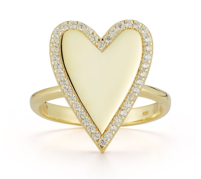 Sterlina Silver Pave Heart Ring, Sterling — Main view