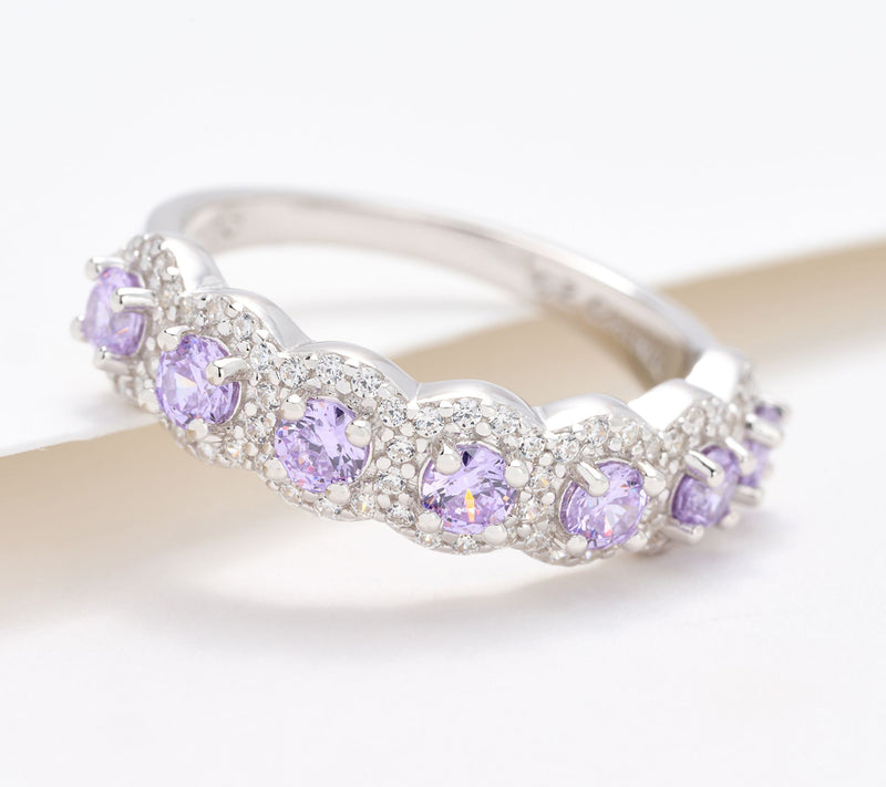 Diamonique x Kathy Levine Harmony Halo Ring, Sterling Silver — Main view