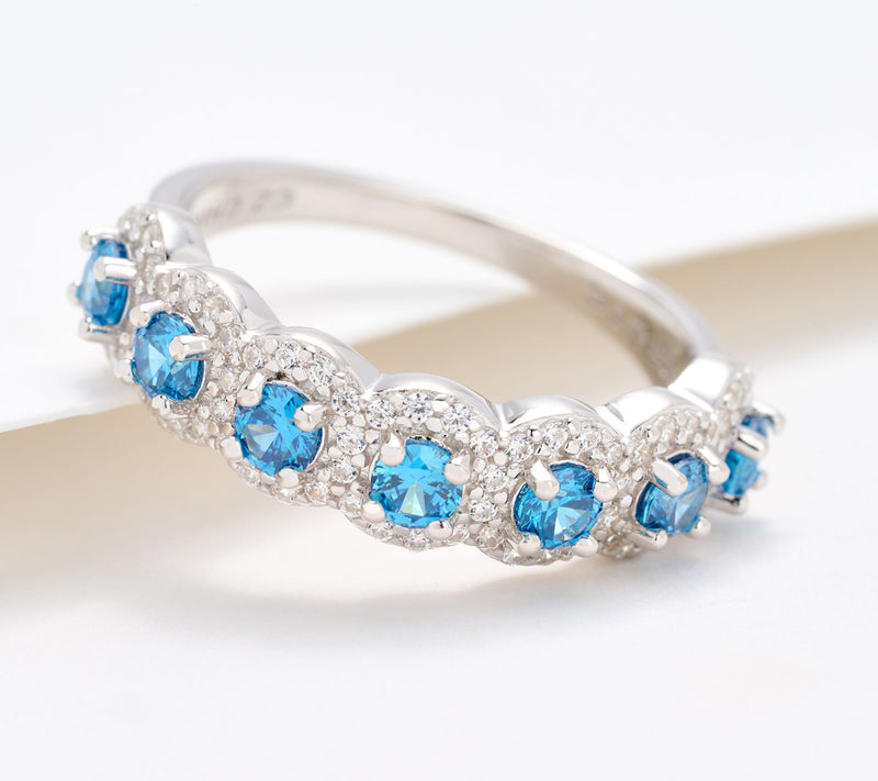 Diamonique x Kathy Levine Harmony Halo Ring, Sterling Silver — View 9