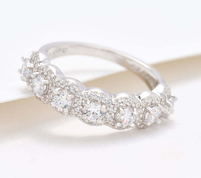 Diamonique x Kathy Levine Harmony Halo Ring, Sterling Silver — View 5