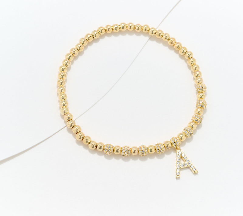 Diamonique x Kathy Levine Name Fame Bracelet, 14K Gold Plated — View 30