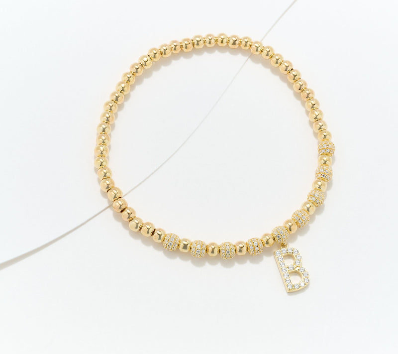Diamonique x Kathy Levine Name Fame Bracelet, 14K Gold Plated — View 31