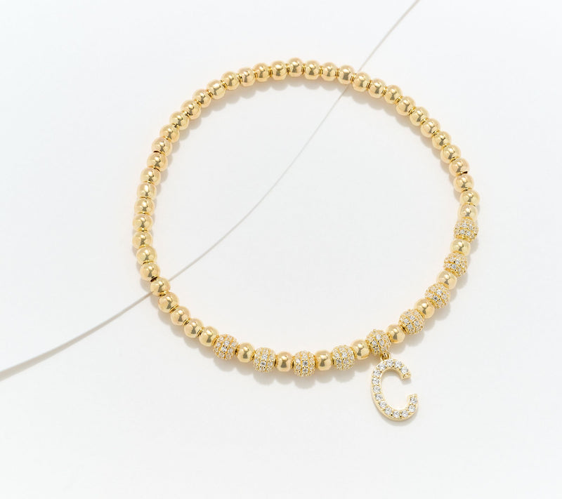 Diamonique x Kathy Levine Name Fame Bracelet, 14K Gold Plated — View 32