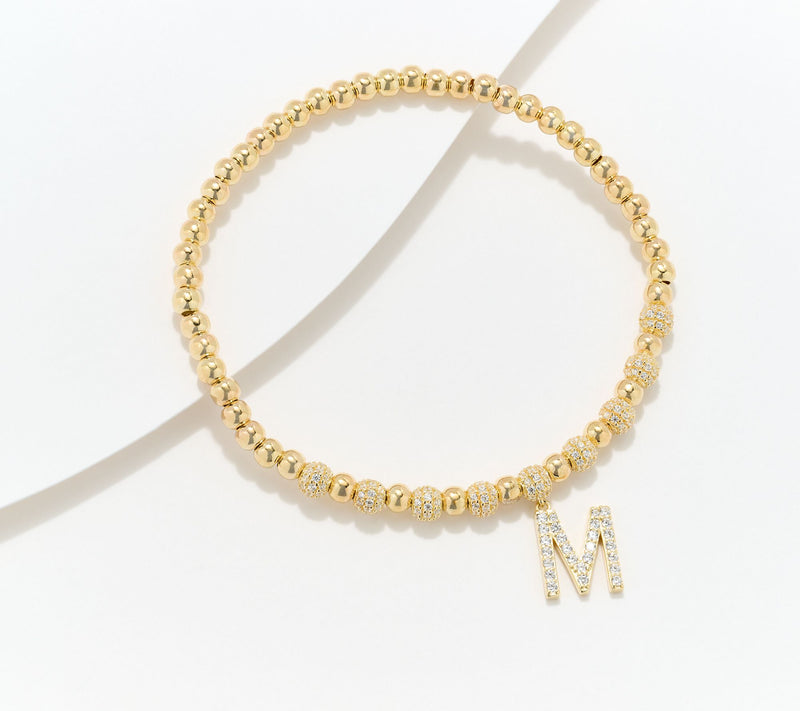 Diamonique x Kathy Levine Name Fame Bracelet, 14K Gold Plated — View 39