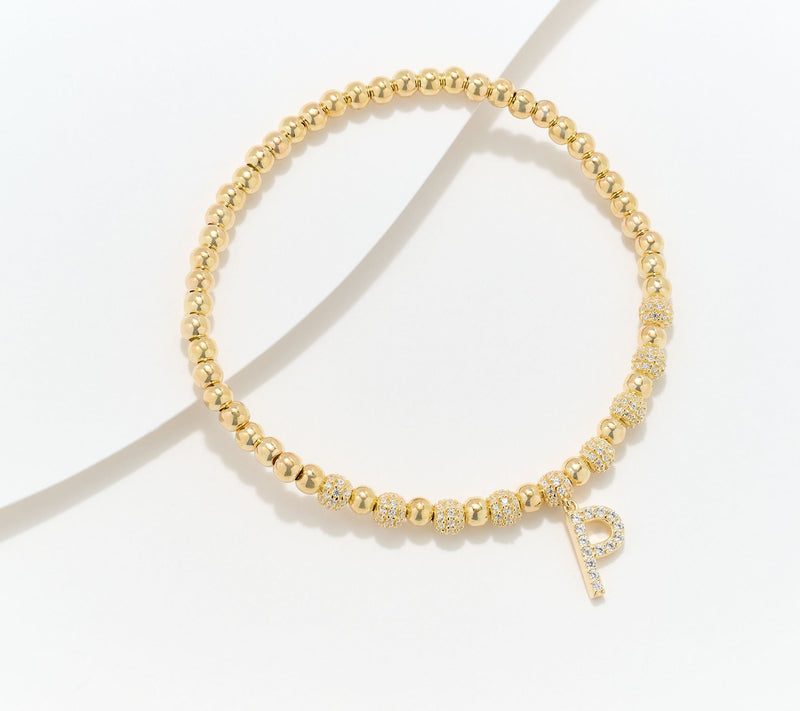 Diamonique x Kathy Levine Name Fame Bracelet, 14K Gold Plated — View 41