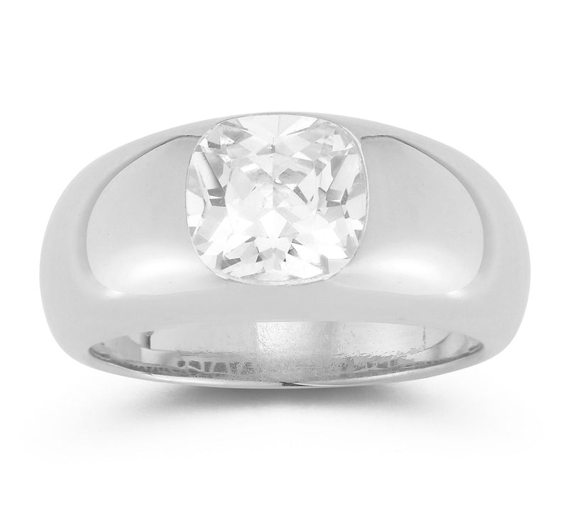 Sterlina Silver Cushion Cut Bold Dome Ring, Sterling — View 8