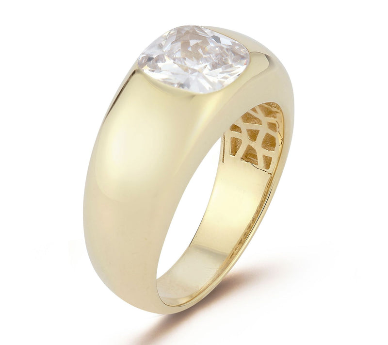 Sterlina Silver Cushion Cut Bold Dome Ring, Sterling — View 2
