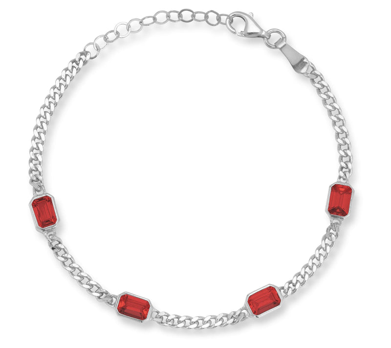 Sterlina Silver Emerald Cut Station Bracelet, Sterling — View 12