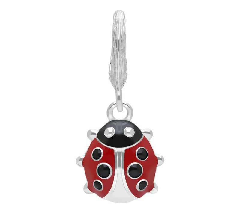 Ariva Sterling Silver Red Enamel Ladybug Charm — Main view
