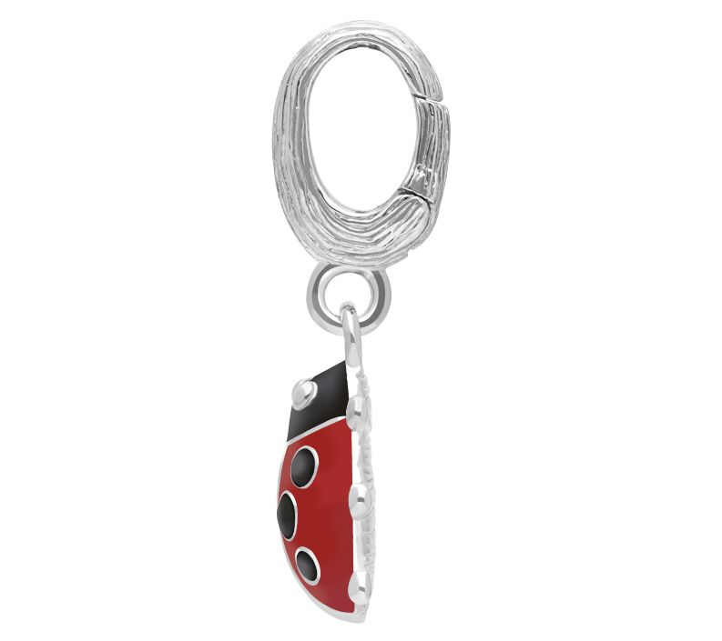 Ariva Sterling Silver Red Enamel Ladybug Charm — View 7